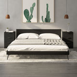 Bedside Cabinets 2 pcs Black 40x36x65 cm - Front View