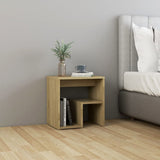 Bed Cabinets 2 pcs Sonoma Oak 40x30x40 cm Engineered Wood - Side View