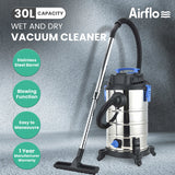 Airflo Wet & Dry Vacuum Cleaner 30L AFV30 - 45-Degree Angle