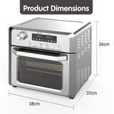 Pronti 18L 1500W Electric Air Fryer Multi Cooker Oven Silver - Close-Up Angle