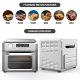 Pronti 18L 1500W Electric Air Fryer Multi Cooker Oven Silver - Low Angle