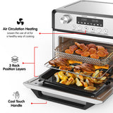 Pronti 18L 1500W Electric Air Fryer Multi Cooker Oven Silver - Front View