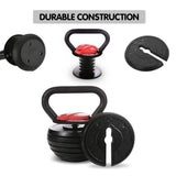 Powertrain Adjustable Kettlebell Weights Dumbbell - 18kg - Top-Down View