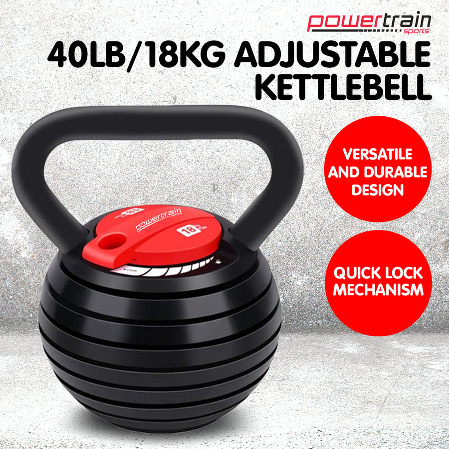 Powertrain Adjustable Kettlebell Weights Dumbbell - 18kg