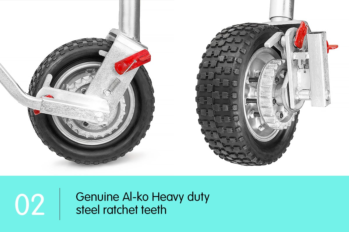 AL-KO 10in Ratchet Trailer Boat and Caravan Jockey Wheel