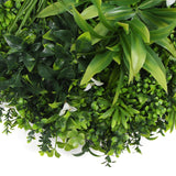 Flowering White Artificial Green Wall Disc UV Resistant 50cm (Black Frame) - Side View
