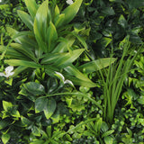 Flowering White Artificial Green Wall Disc UV Resistant 50cm (Black Frame) - Front View