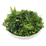 Flowering White Artificial Green Wall Disc UV Resistant 50cm (White Frame) - 45-Degree Angle