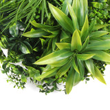Flowering White Artificial Green Wall Disc UV Resistant 50cm (White Frame) - Side View