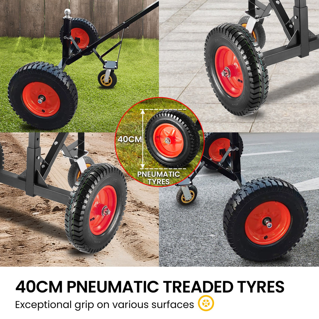 Kartrite 3-Wheel Adjustable Trailer Dolly Heavy Duty Caravan Mover 1000 lbs Tongue Capacity Dur