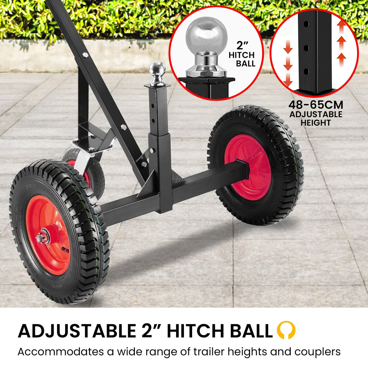 Kartrite 3-Wheel Adjustable Trailer Dolly Heavy Duty Caravan Mover 1000 lbs Tongue Capacity Dur