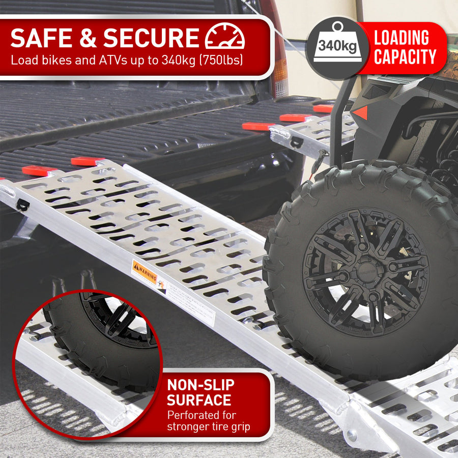 Kartrite Aluminium Folding Loading Ramp ATV Motorbike Motorcycle Golf Buggy Trailer