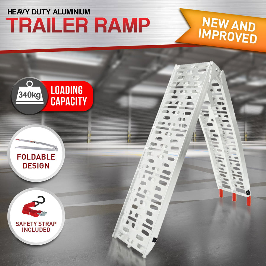 Kartrite Aluminium Folding Loading Ramp ATV Motorbike Motorcycle Golf Buggy Trailer