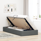 Storage Bed with Storage Dark Grey 107 x 203 cm Fabric