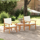 Garden Sofa Set with Cushion 3 pcs Brown Solid Acacia wood - Top-Down View