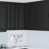 Wall Corner Cabinet LUCCA Black 57 x 57 x 100 cm - Side View