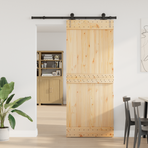 Sliding Door NARVIK Natural and Black 85 x 210 cm (152.5 cm)