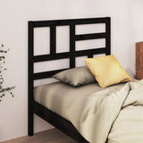 Bed Headboard Black 96 cm Solid Wood Pine - Front View