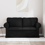 Sofa Black 155 x 82 x 80 cm Fabric - Side View