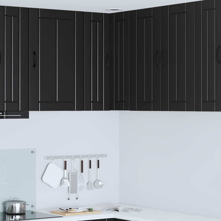 Wall Corner Cabinet LUCCA Black 57 x 57 x 80 cm Engineered Wood