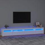 TV Cabinet with LED Lights White 270x35x40 cm - Front View