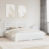 Bed Frame with Drawer with Headboard Manual Engineered Wood - Front View
