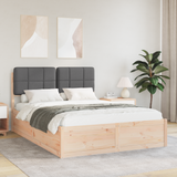 Bed Frame with Upholstered Headboard Dark Grey 150 x 200 cm - Front View