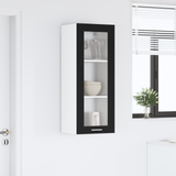 Hanging Cabinet Black Oak 40 x 31 x 100 cm Engineered Wood - Top-Down View