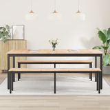 Dining Table Natural 200 x 100 x 75 cm Solid Pine Wood - Top-Down View