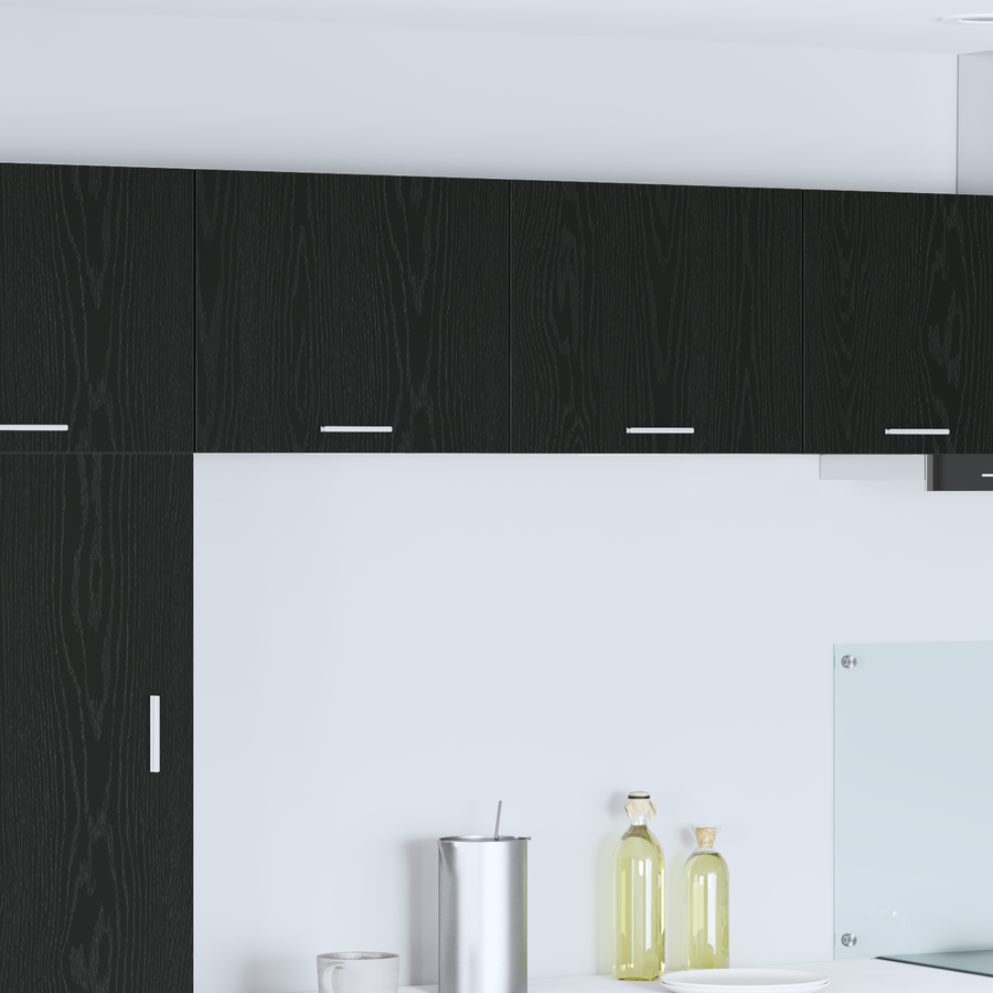 Hanging Cabinet 2 pcs Black Oak and White Engineered Wood