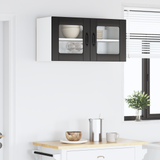 Wall Glass Cabinet LUCCA Black 80 x 31 x 40 cm Engineered Wood - Top-Down View