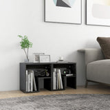 Bed Cabinets 2 pcs High Gloss Grey 40x30x40 cm Engineered Wood - Front View