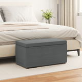 Stool Dark Grey 81 x 41 x 40 cm Fabric and Engineered Wood - Front View