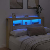 LED Headboard Sonoma Oak 160x18.5x103.5 cm Engineered Wood - Front View