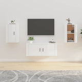 Wall Mounted TV Cabinets 2 pcs High Gloss White 40x34.5x60 cm - Front View