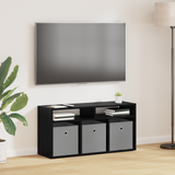 Lowboard with Drawer Black Oak 87 x 27.5 x 43 cm - Side View