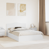 Storage Bed with Headboard White 150 x 200 cm Engineered Wood - Front View