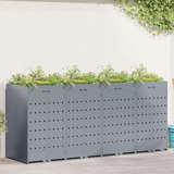 Wheelie Bin Storage for 4 Bins Light Grey 272 x 77,5 x 121,5 cm - Side View