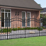 Garden Fence KAMPEN with Spear Top Black 240x125 cm Steel - Front View