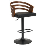 Sarantino Bentwood Walnut Barstool Leather Seat and Metal Base - Extra Image