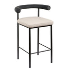Sarantino Cedric Kitchen Bar Stool - Black and Beige