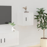 Wall Mounted TV Cabinets 2 pcs High Gloss White 40x34.5x40 cm - Side View