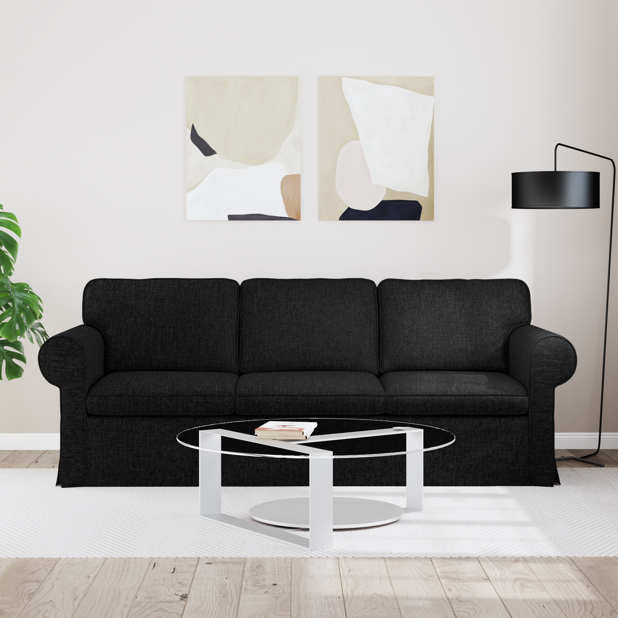 Sofa Black 95 x 82 x 80 cm Fabric