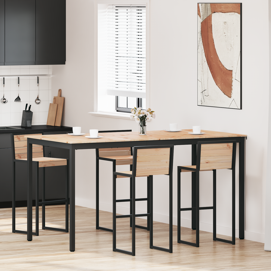 Bar Table 200 x 100 x 105 cm Solid Pine Wood Natural