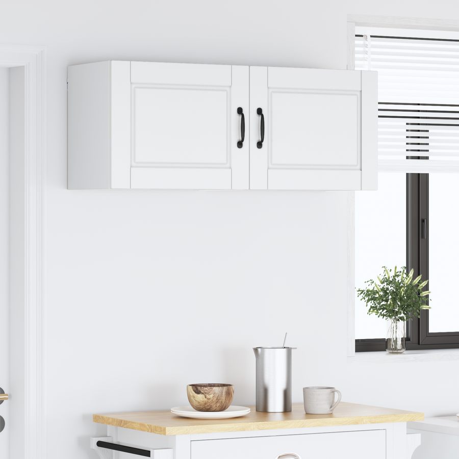 Wall Cabinet PORTO 2 pcs White Engineered Wood