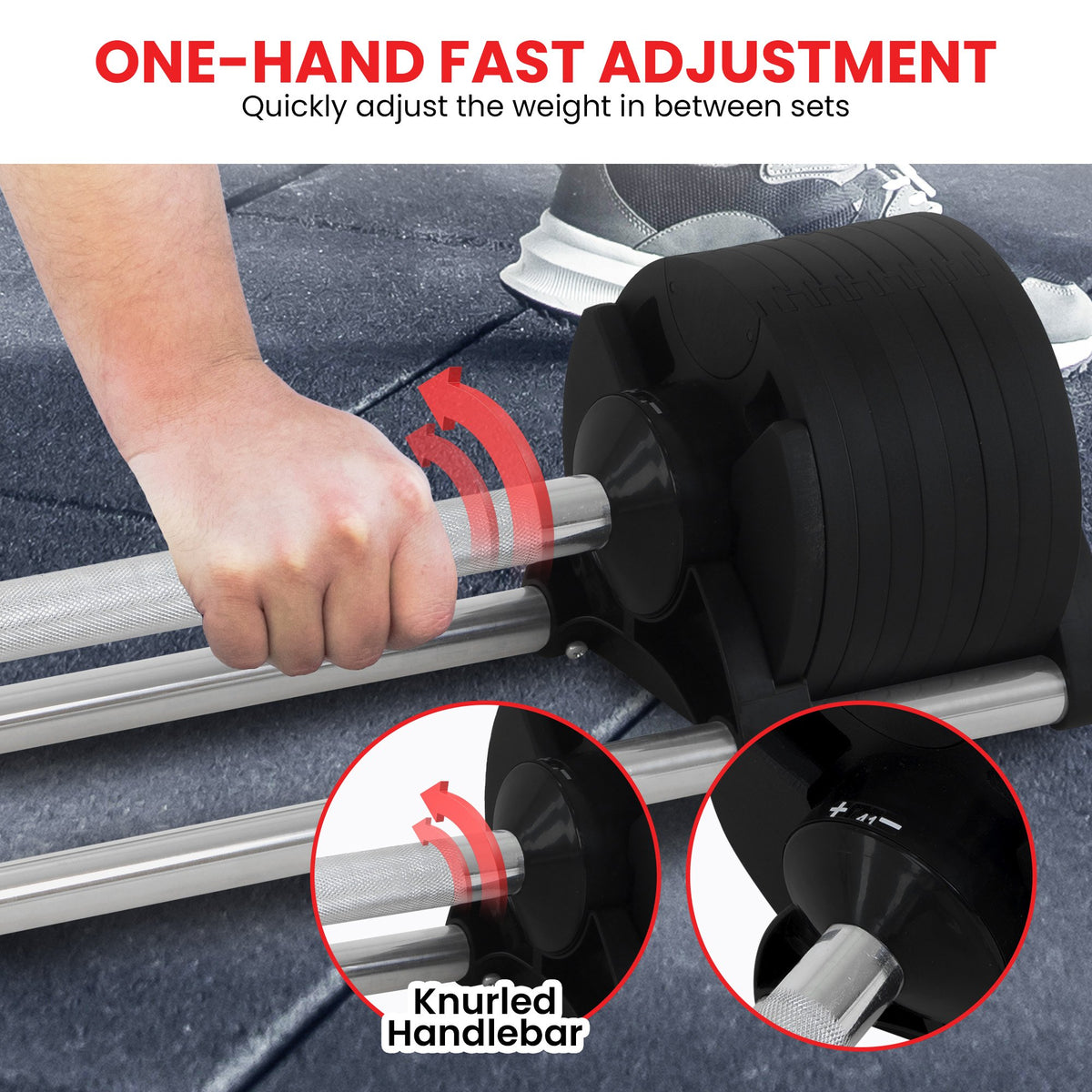 Powertrain Eon Dial-Up 41KG Adjustable Barbell