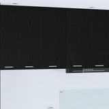 Hanging Cabinet Riga Black Oak and White 40 x 31 x 80 cm - Side View
