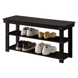 Sarantino Maeve Shoe Storage Bench - Black - Front View