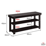 Sarantino Maeve Shoe Storage Bench - Black - Side View