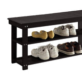 Sarantino Maeve Shoe Storage Bench - Black - Top-Down View